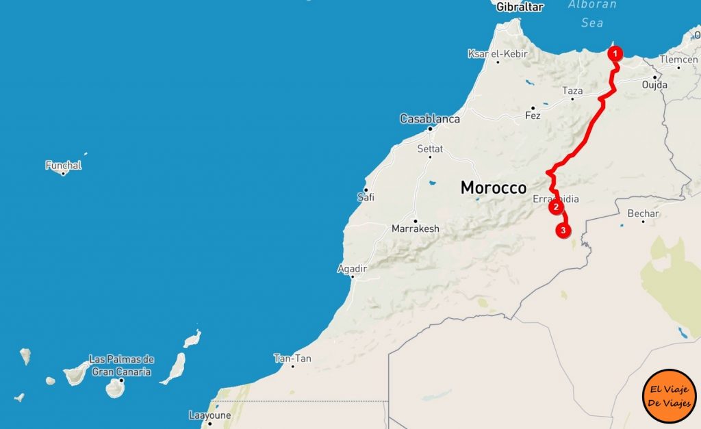 Mapa Marruecos viaje