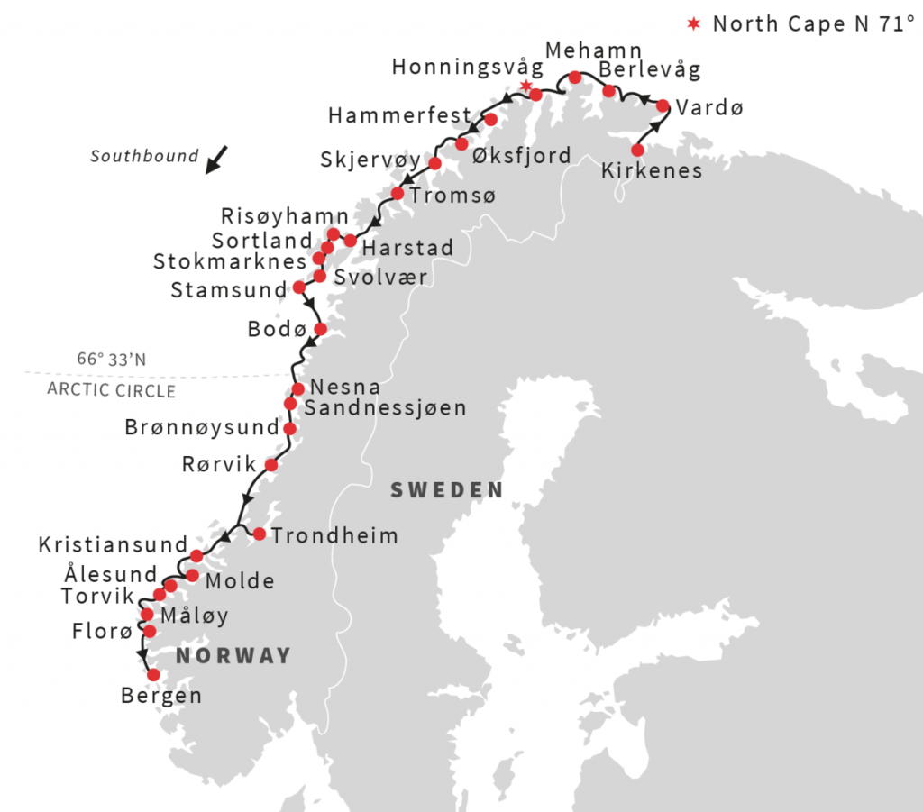 Ruta Hurtigruten Noruega