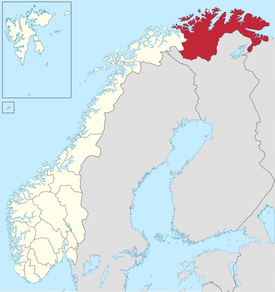 Mapa Finnmark Noruega