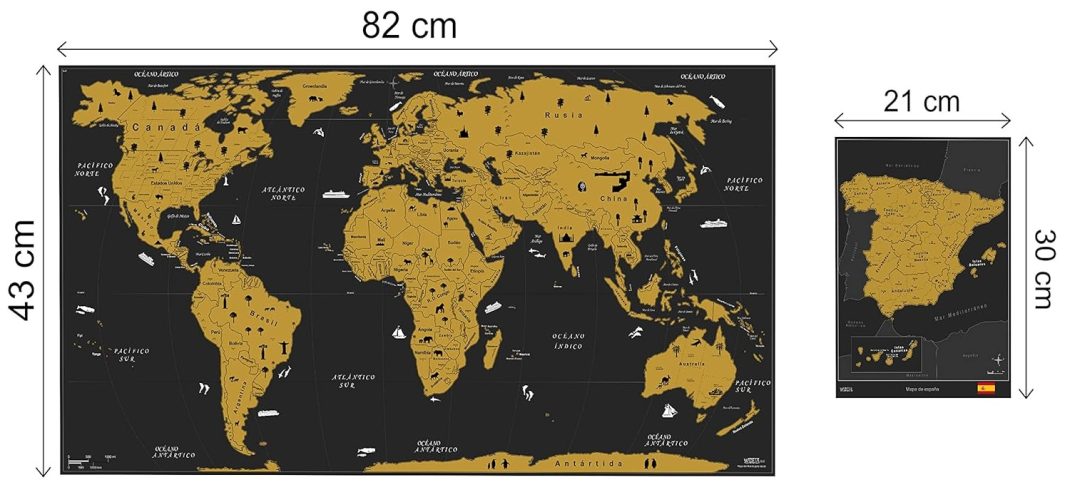 mapa del mundo a rascar